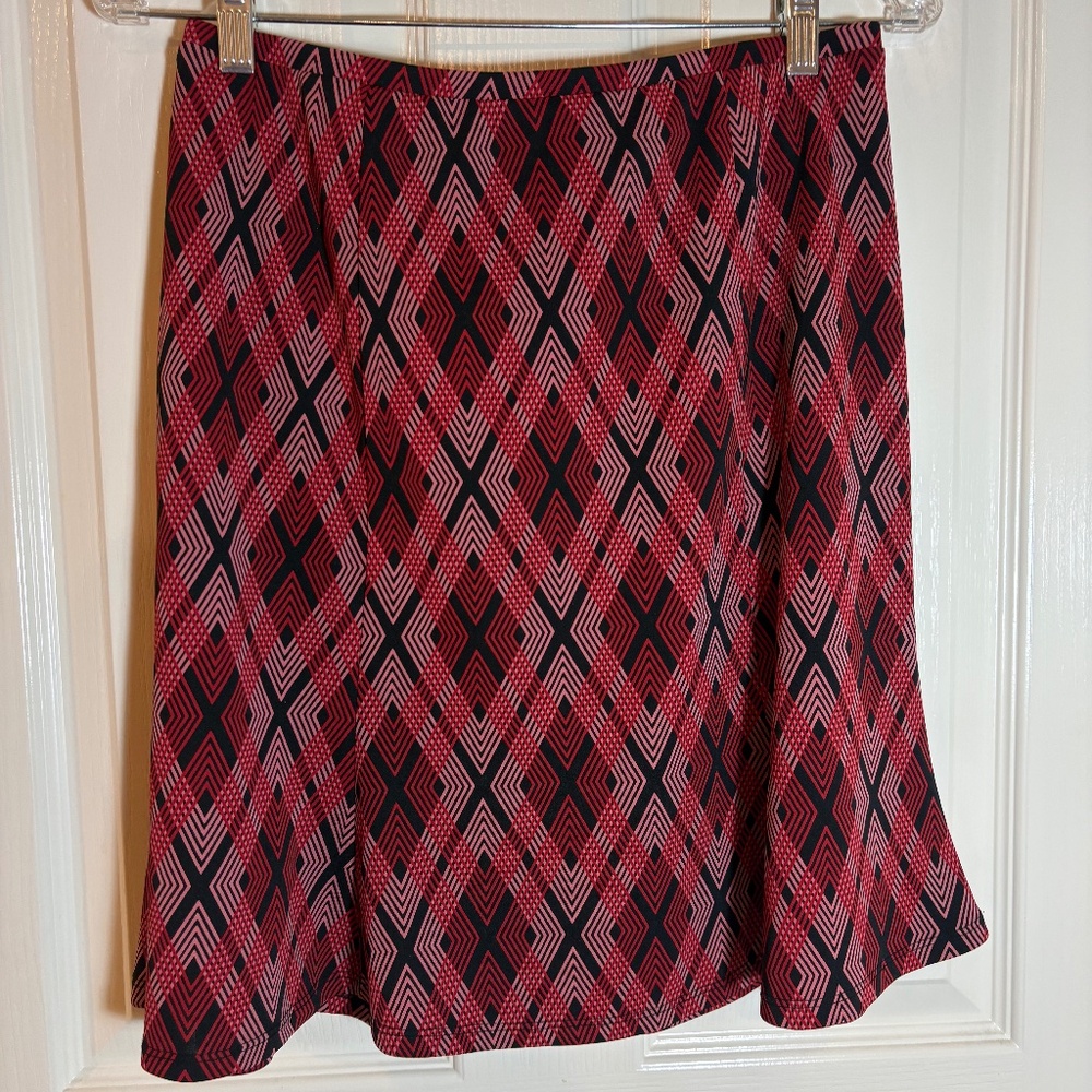 Express Red and Black Plaid Skirt